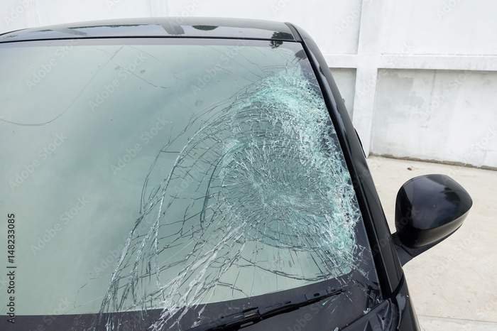 Cracked windshield